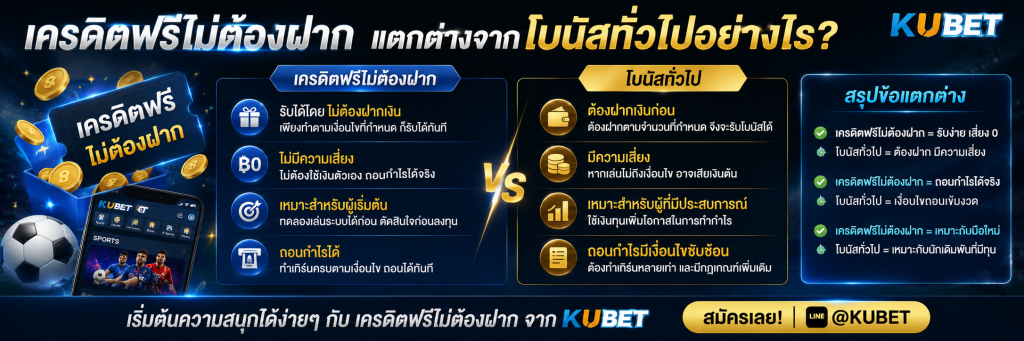 เครดิตฟรีไม่ต้องฝาก แตกต่างจากโบนัสทั่วไปอย่างไร